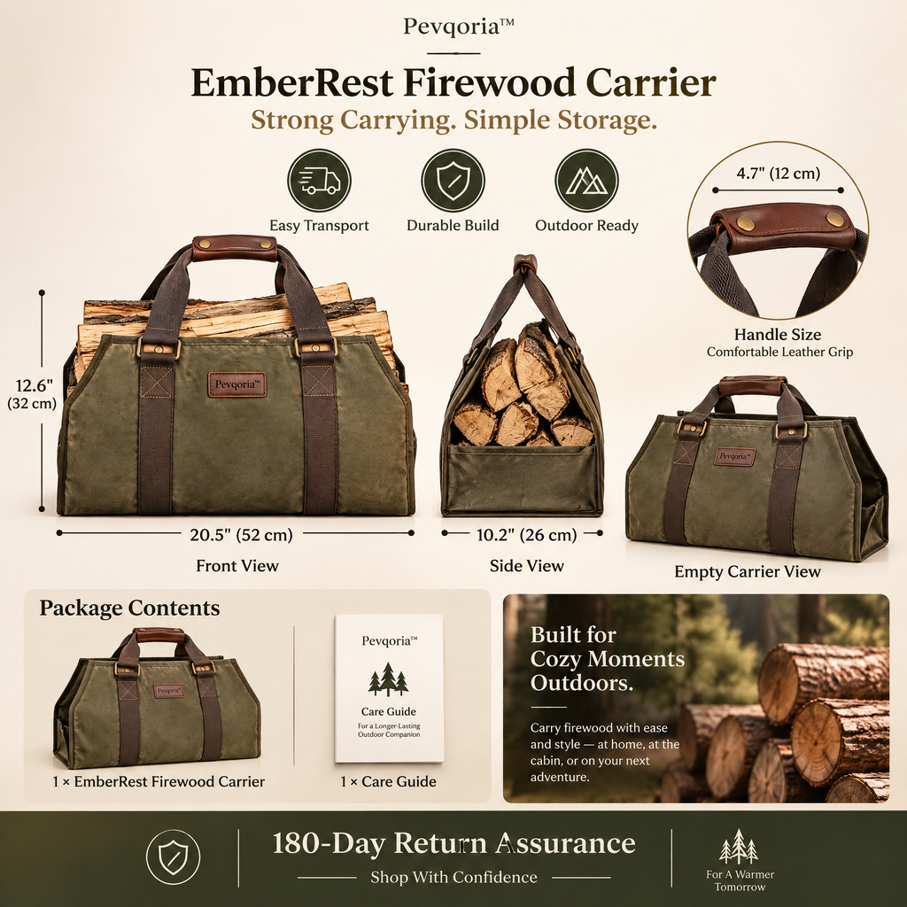 Pevqoria™ EmberRest Firewood Carrier