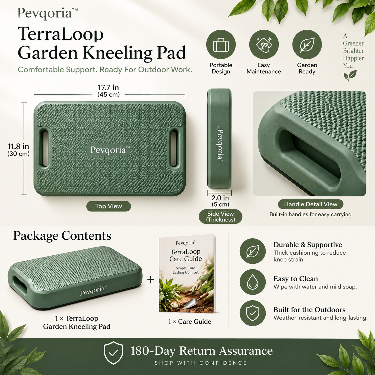 Pevqoria™ TerraLoop Garden Kneeling Pad