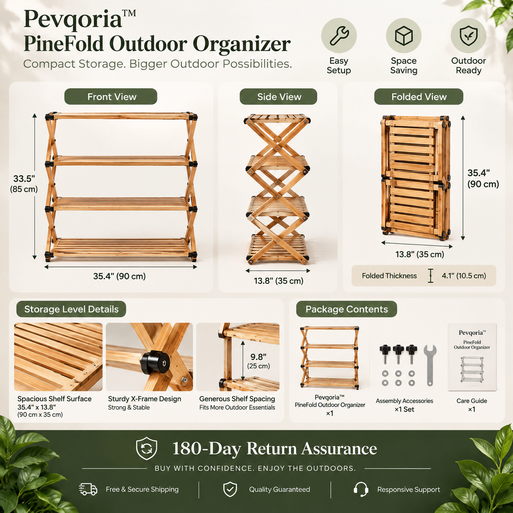 Pevqoria™ PineFold Outdoor Organizer