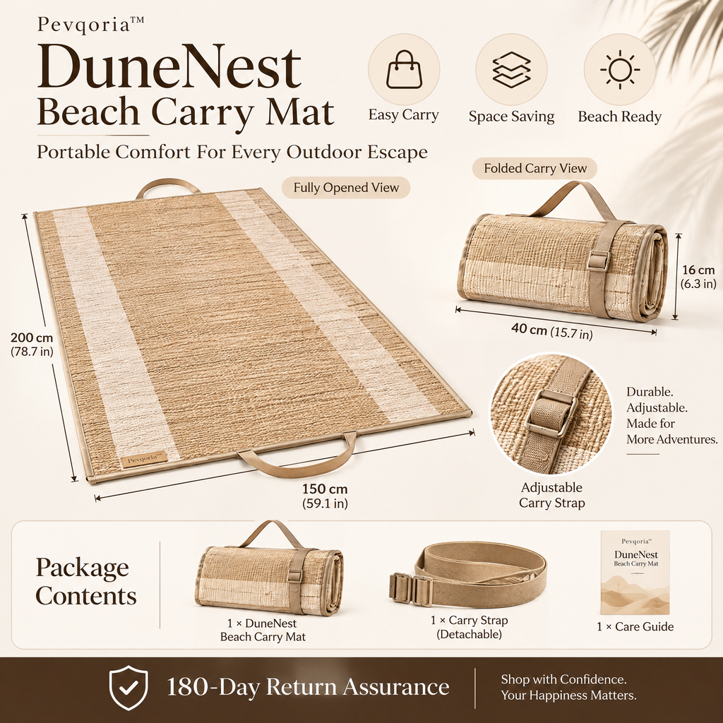 Pevqoria™ DuneNest Beach Carry Mat