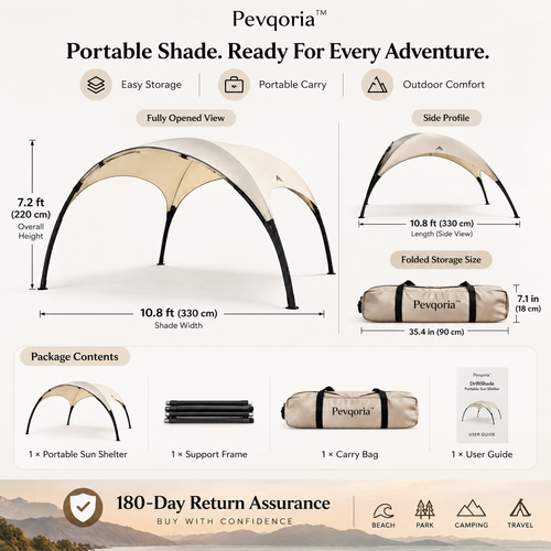 Pevqoria™ DriftShade Portable Sun Shelter