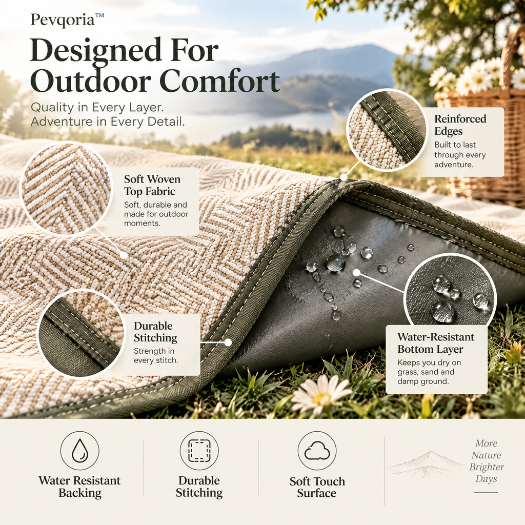 Pevqoria™ MeadowRoll Picnic Blanket