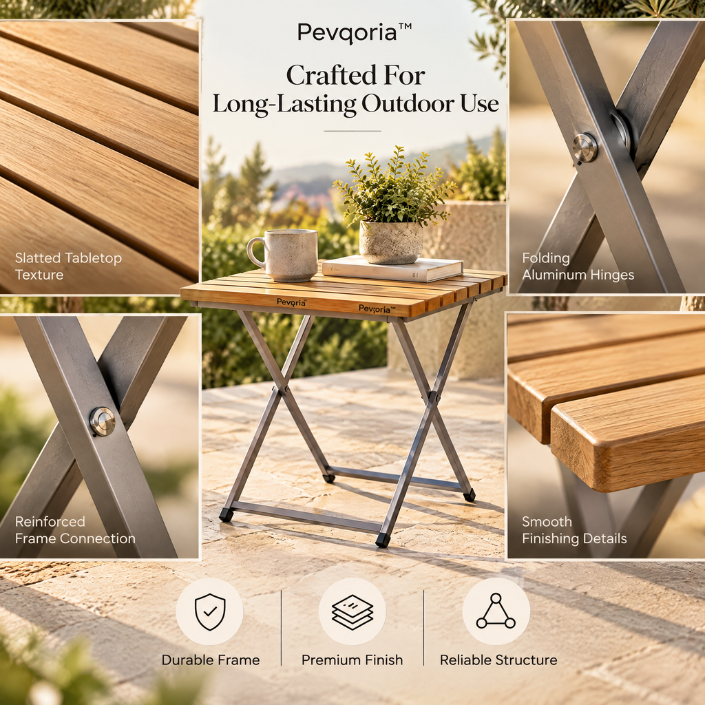 Pevqoria™ RidgeFold Outdoor Side Table