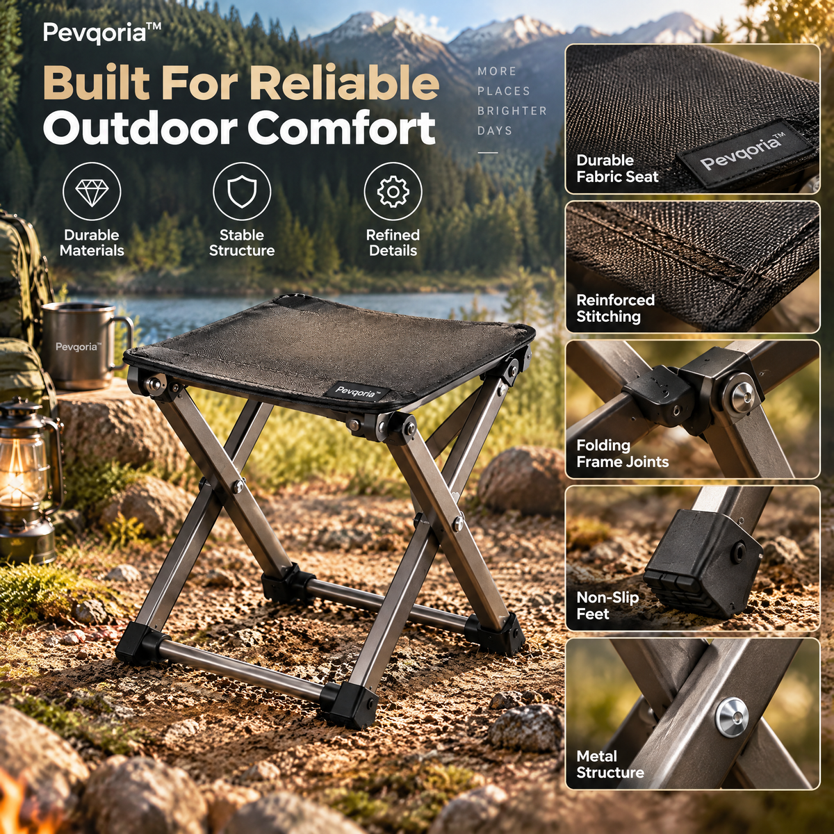 Pevqoria™ FieldFold Picnic Stool