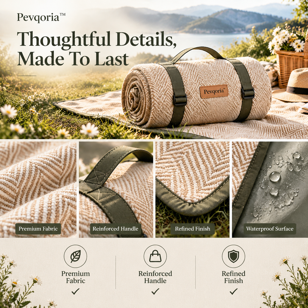 Pevqoria™ MeadowRoll Picnic Blanket