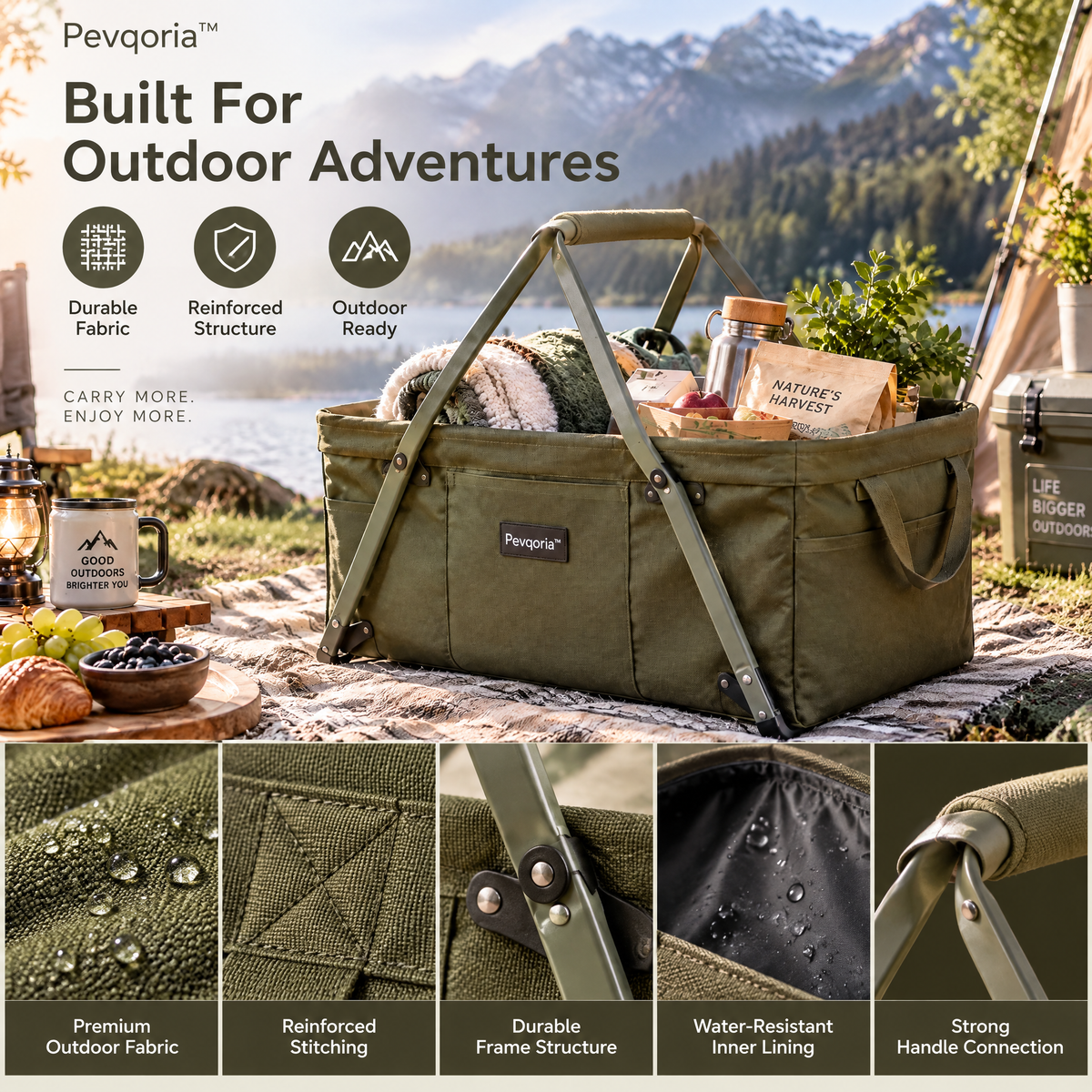 Pevqoria™ TrailNest Utility Basket