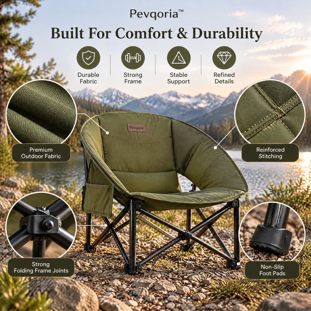 Pevqoria™ CoveRest Low Camping Chair