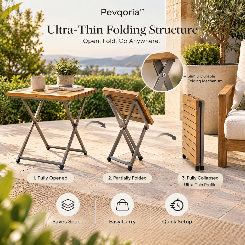 Pevqoria™ RidgeFold Outdoor Side Table