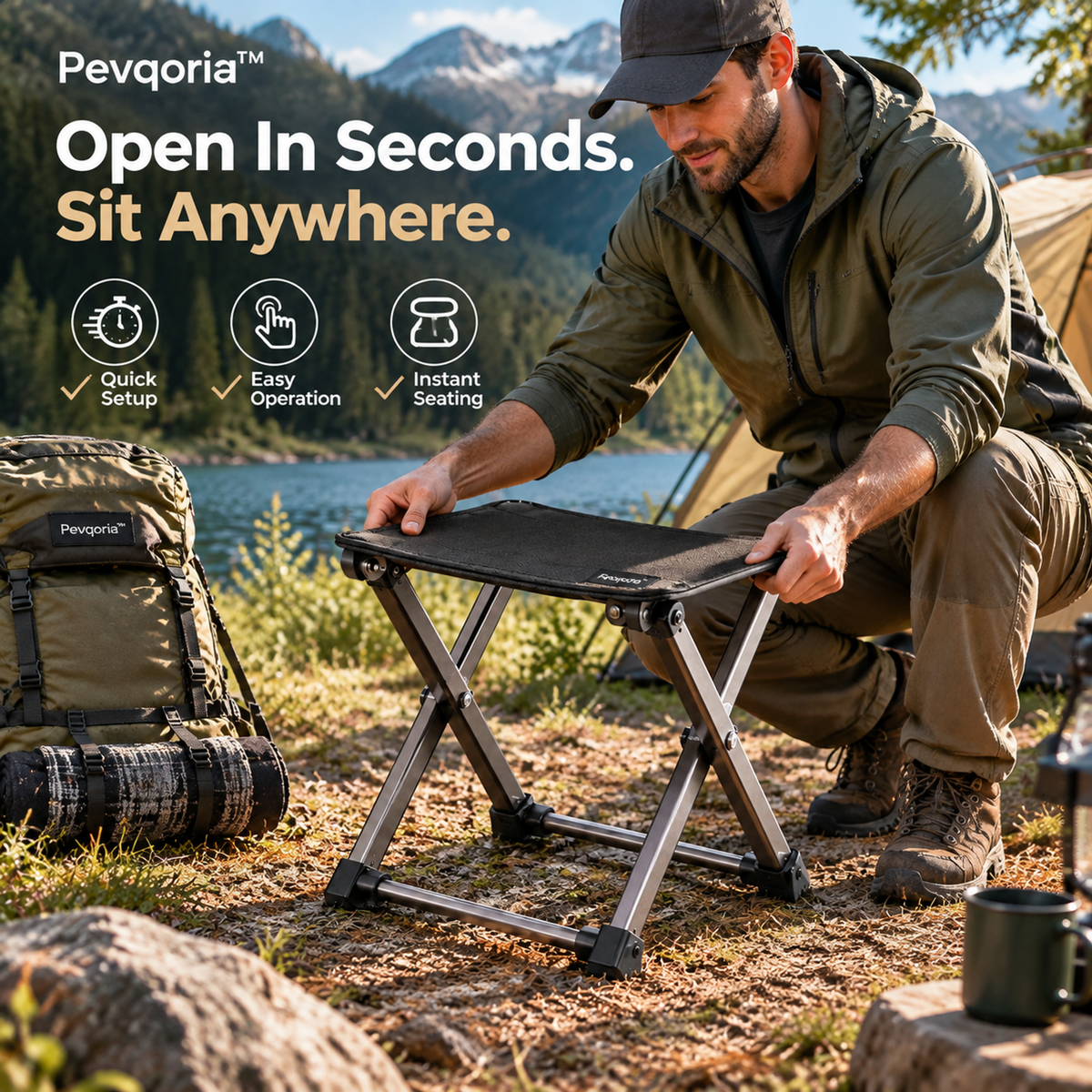 Pevqoria™ FieldFold Picnic Stool
