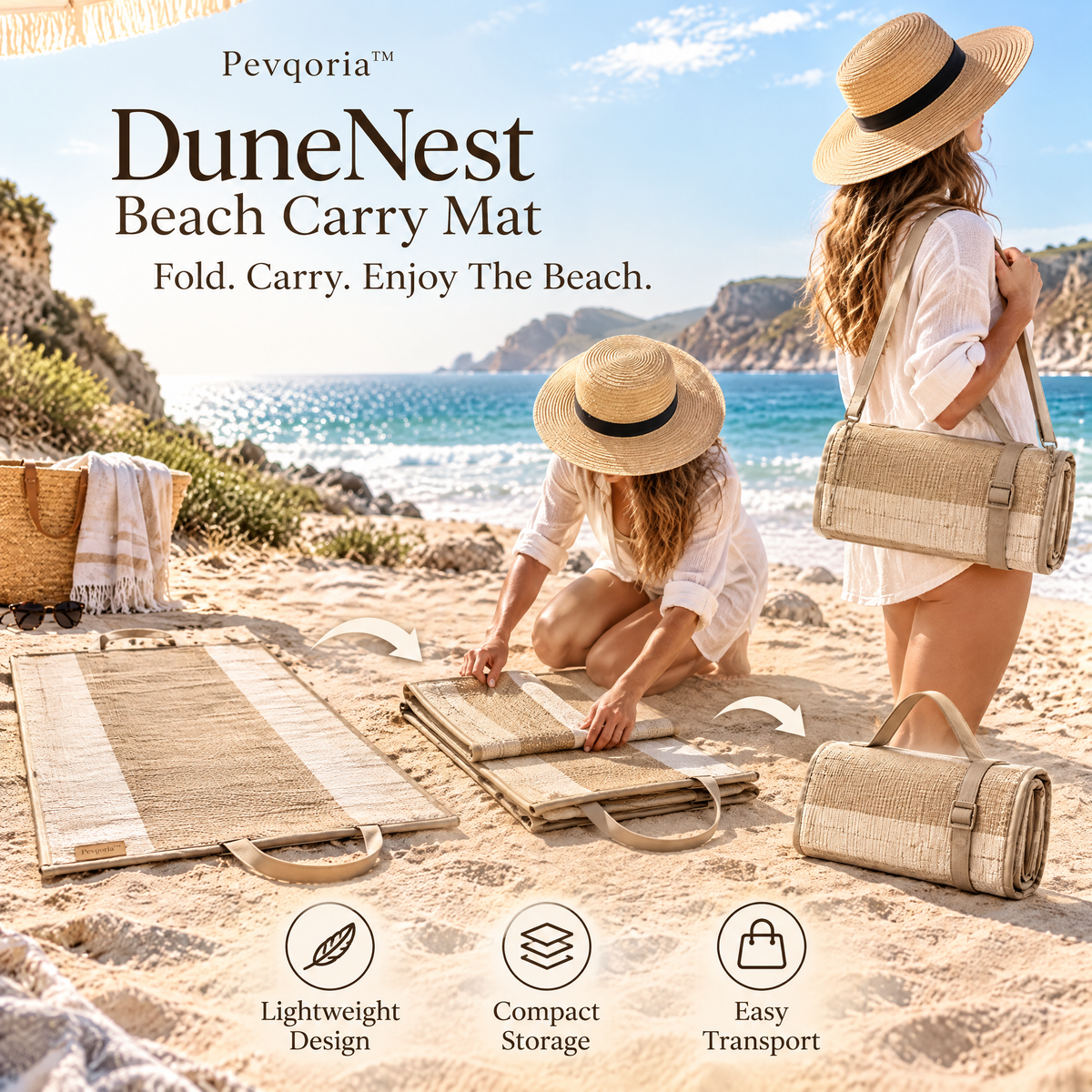 Pevqoria™ DuneNest Beach Carry Mat