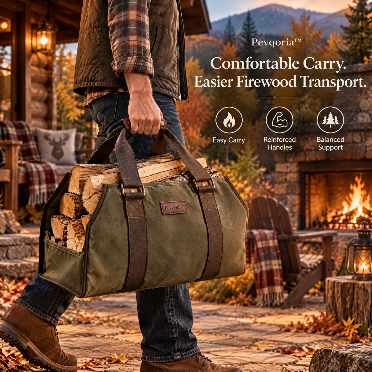 Pevqoria™ EmberRest Firewood Carrier