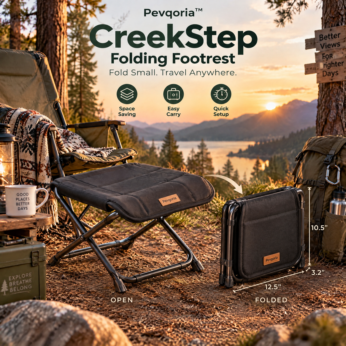 Pevqoria™ CreekStep Folding Footrest
