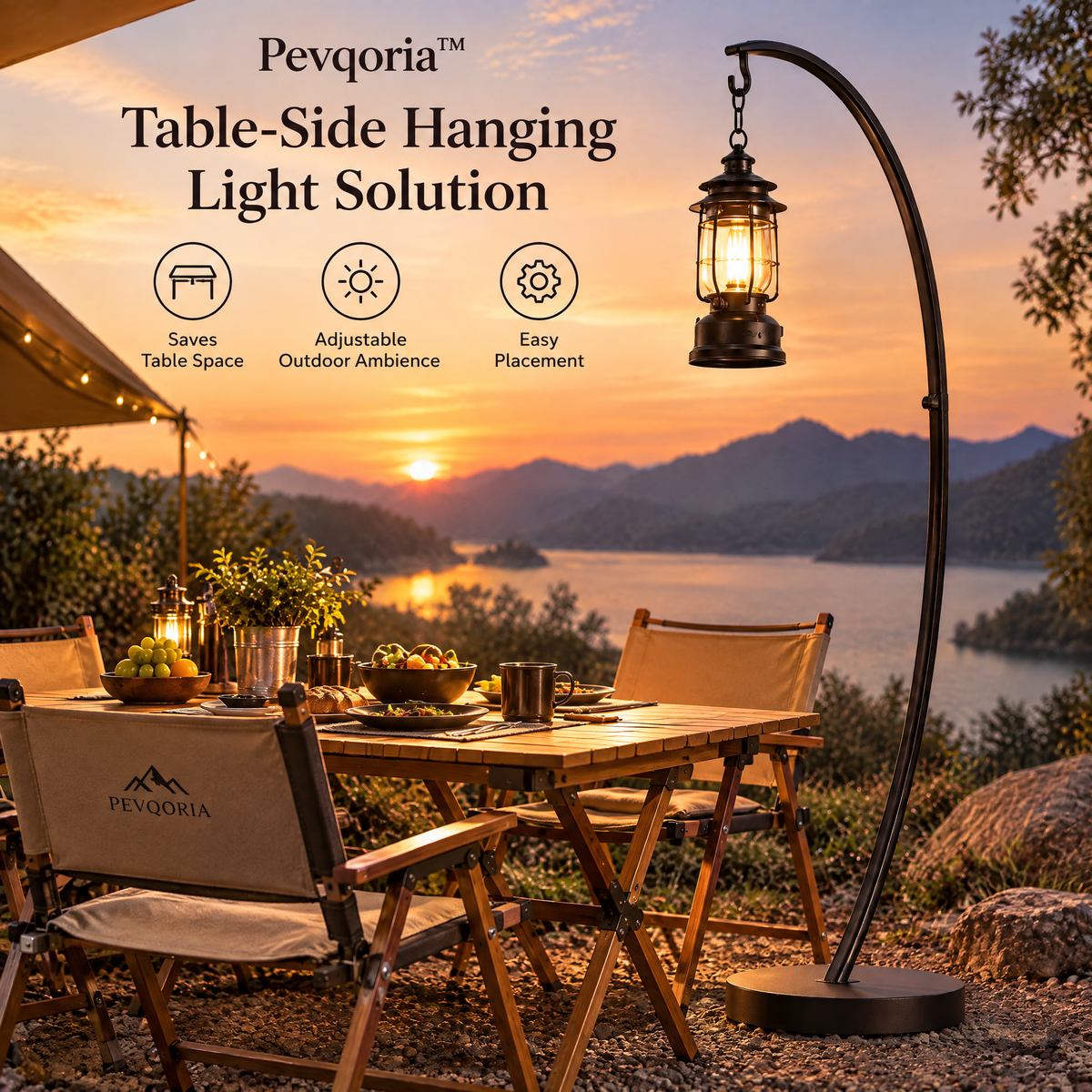 Pevqoria™ StoneArc Lantern Stand
