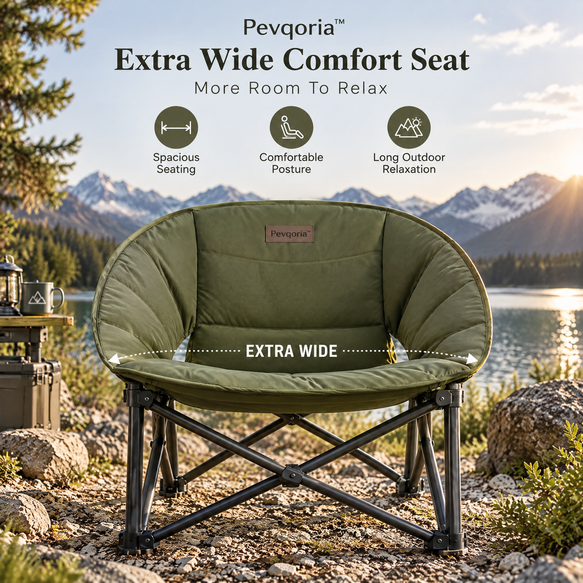 Pevqoria™ CoveRest Low Camping Chair