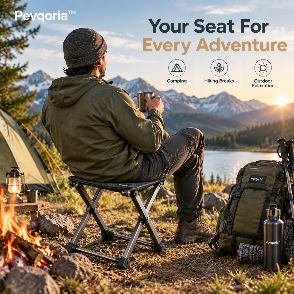 Pevqoria™ FieldFold Picnic Stool