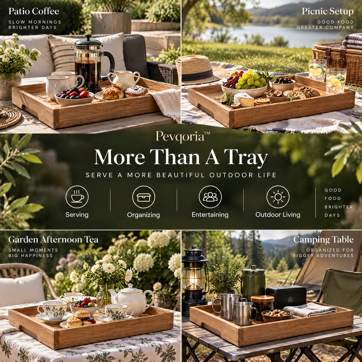 Pevqoria™ GroveLine Outdoor Serving Tray