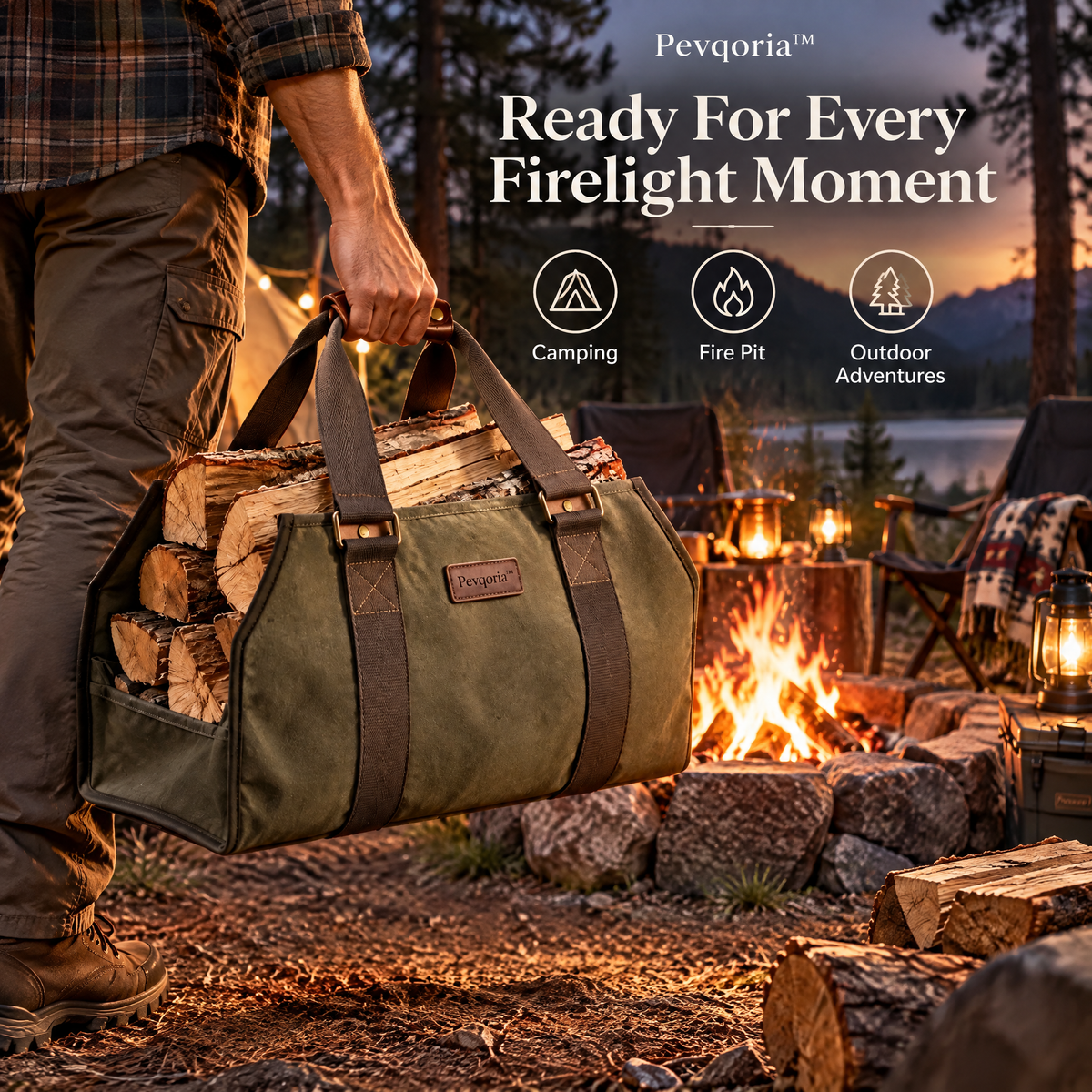 Pevqoria™ EmberRest Firewood Carrier