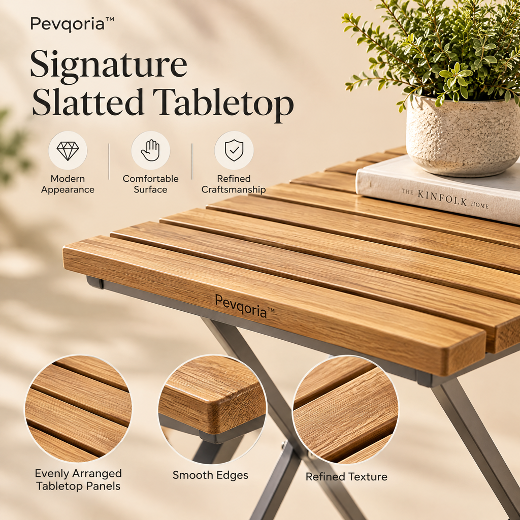 Pevqoria™ RidgeFold Outdoor Side Table