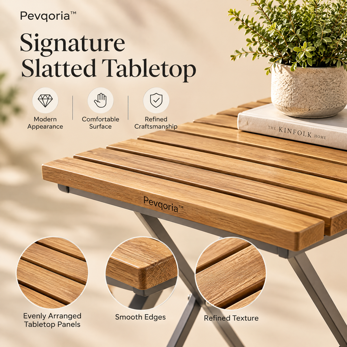 Pevqoria™ RidgeFold Outdoor Side Table