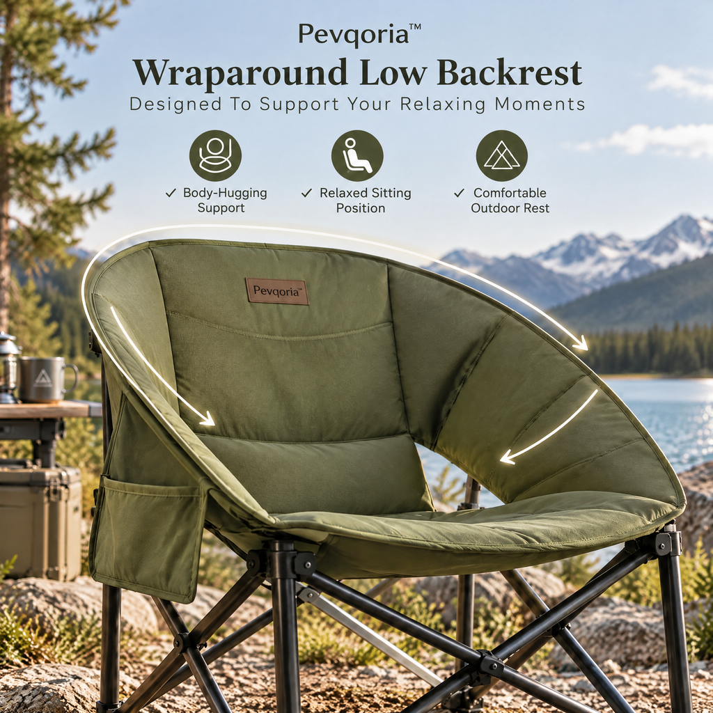 Pevqoria™ CoveRest Low Camping Chair