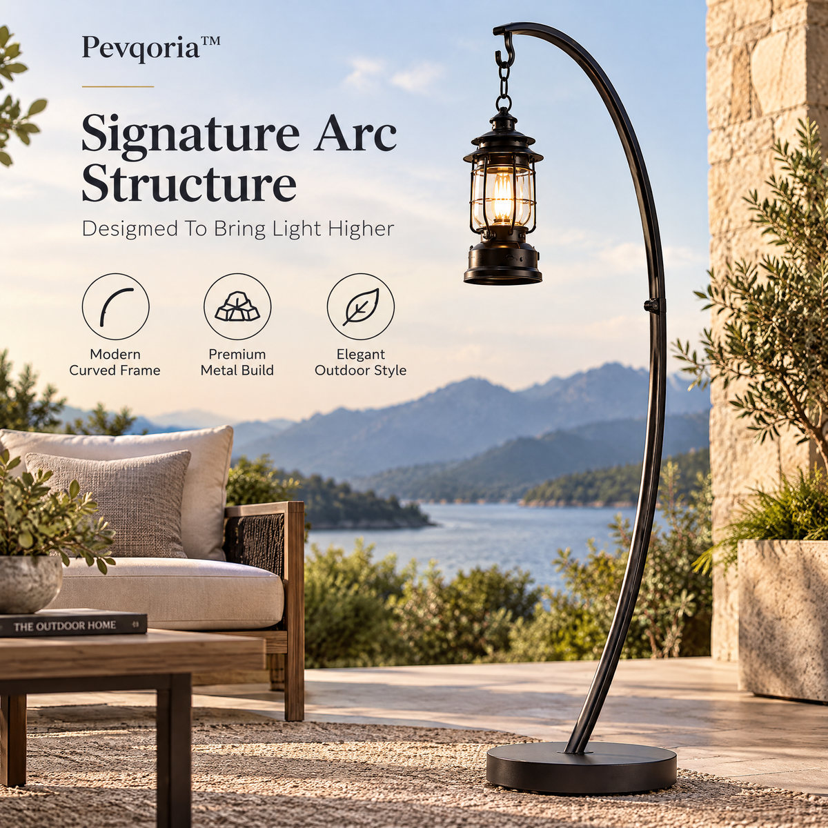 Pevqoria™ StoneArc Lantern Stand