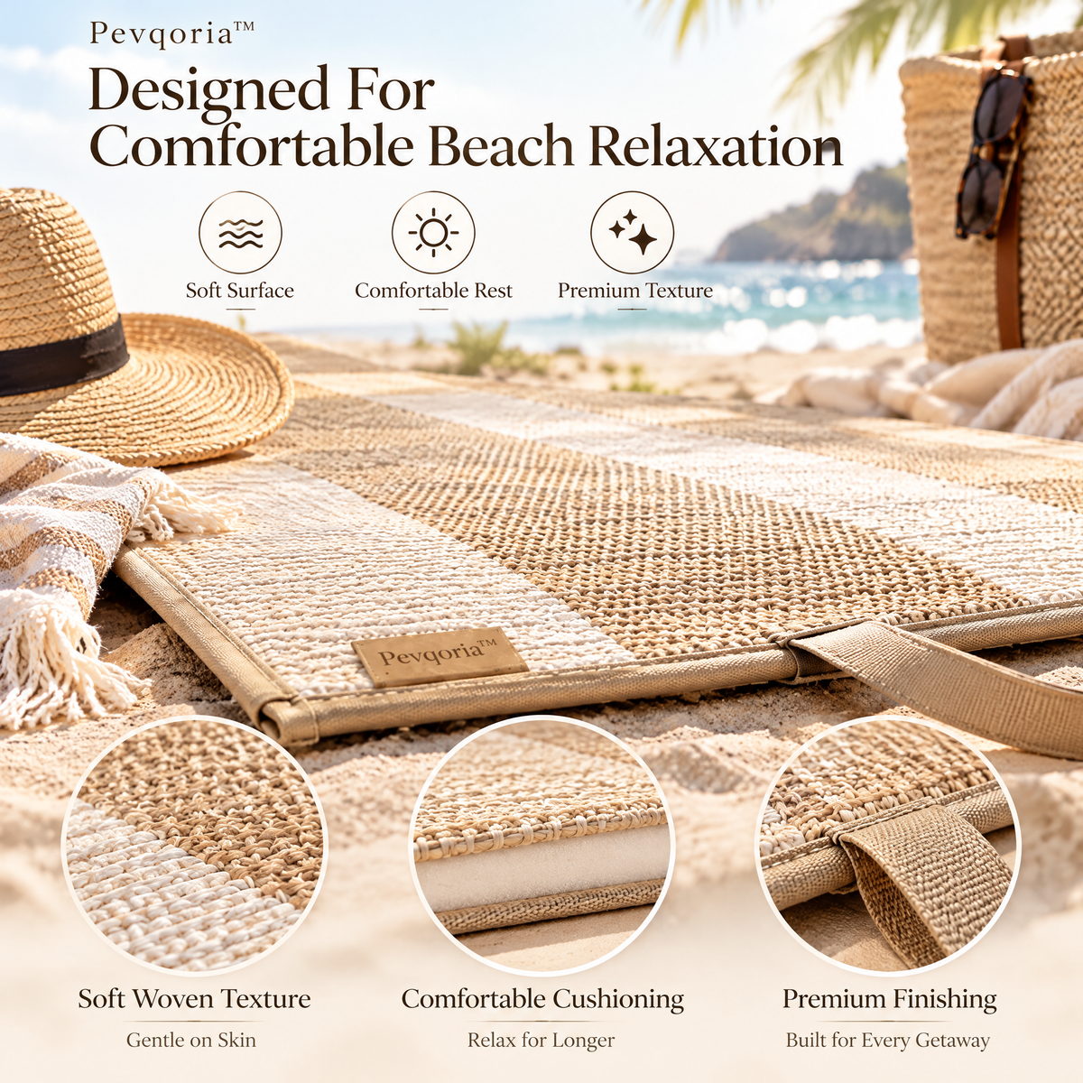 Pevqoria™ DuneNest Beach Carry Mat