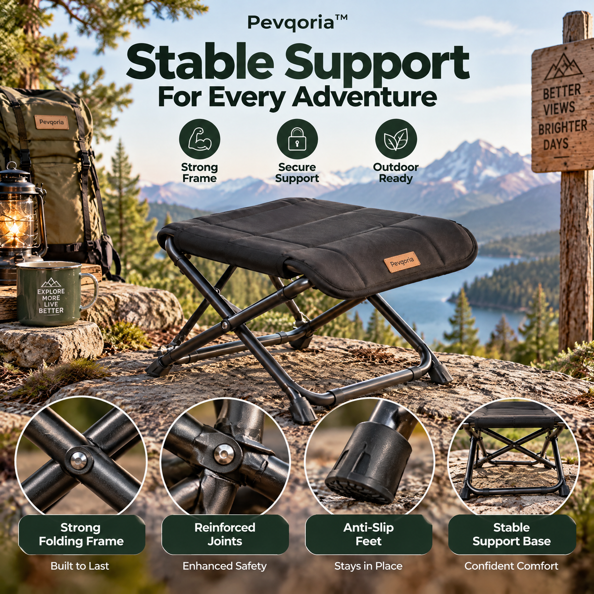 Pevqoria™ CreekStep Folding Footrest