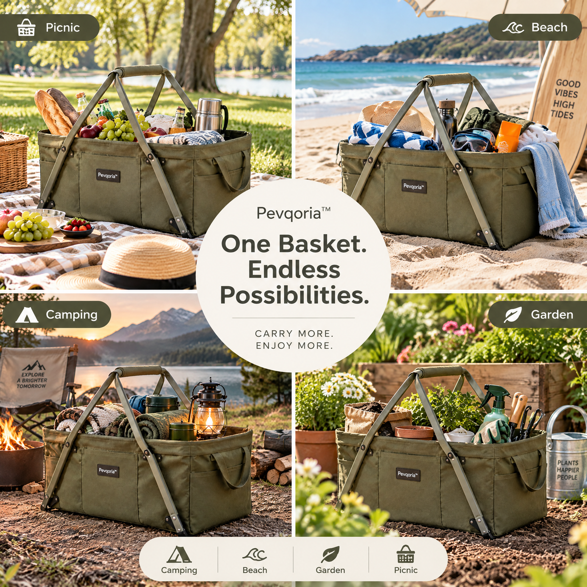 Pevqoria™ TrailNest Utility Basket