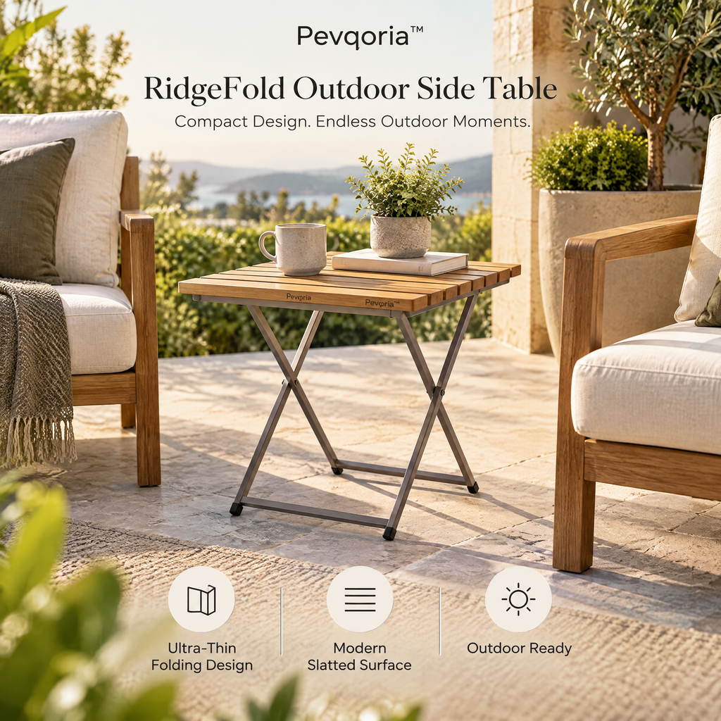 Pevqoria™ RidgeFold Outdoor Side Table