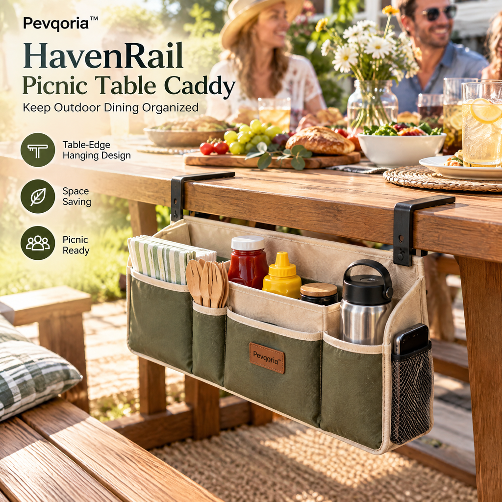 Pevqoria™ HavenRail Picnic Table Caddy