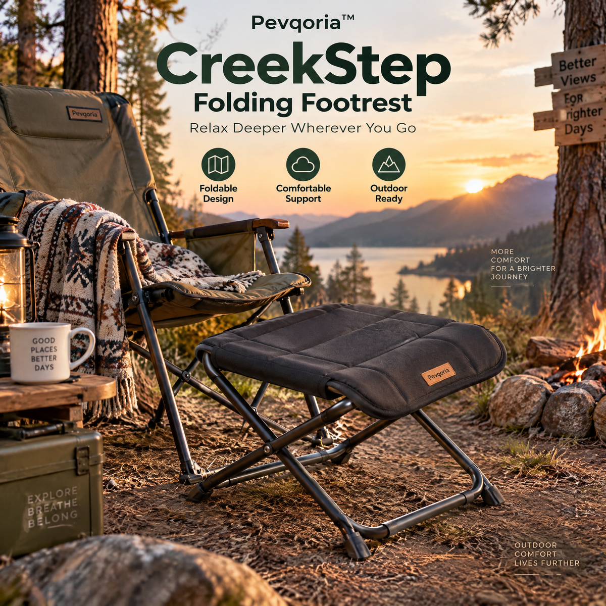 Pevqoria™ CreekStep Folding Footrest