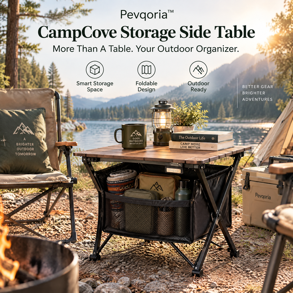 Pevqoria™ CampCove Storage Side Table